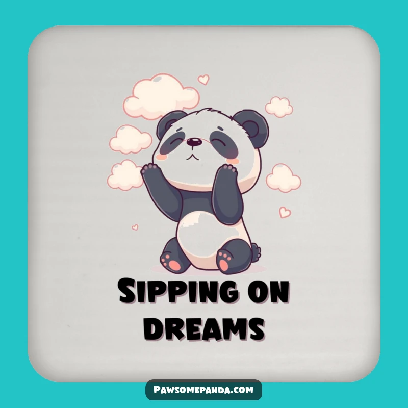 Funny Panda Cloud Drink Coaster - Whimsical Surface Protector Gift
