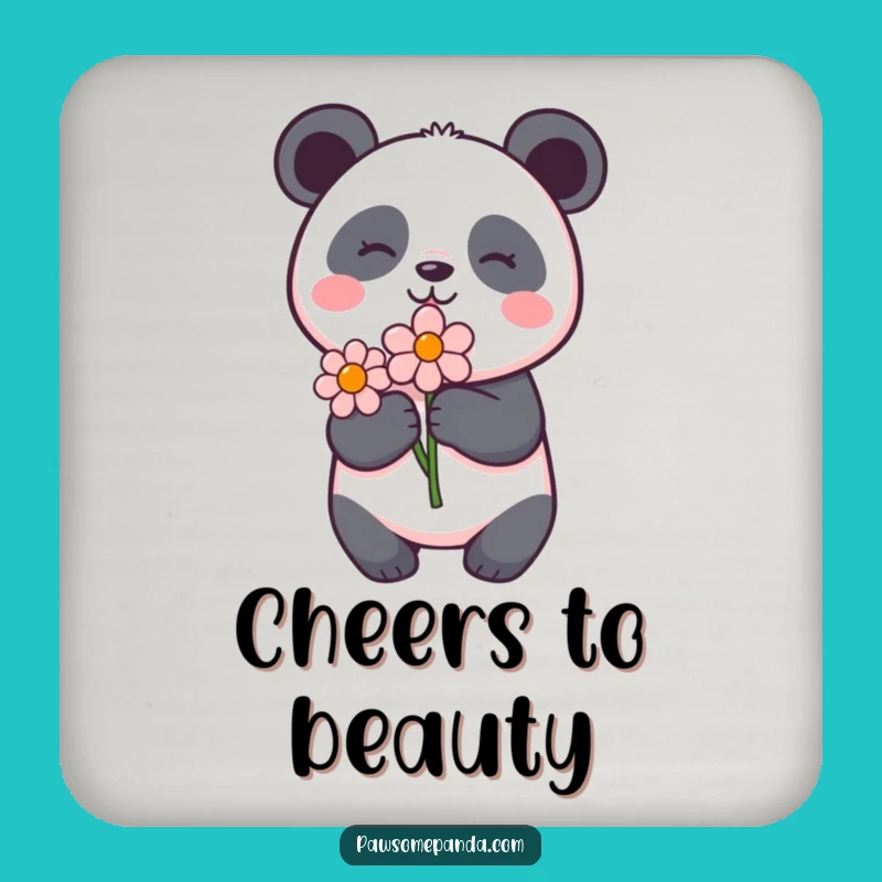 Funny Panda Flower Coaster Set: Protect Surfaces with Floral Charm