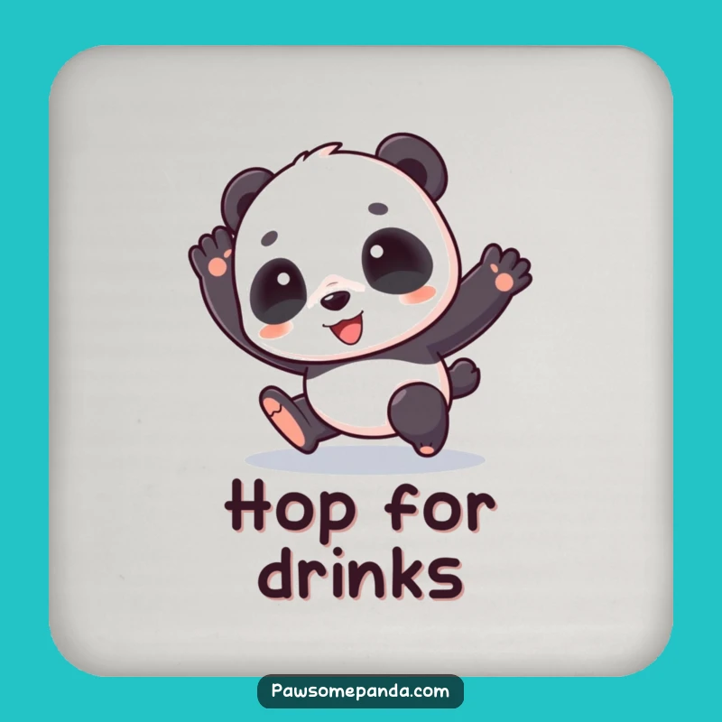 Funny Panda Hop Drink Coaster: Protect Surfaces with Cute Cartoon Charm Gift!