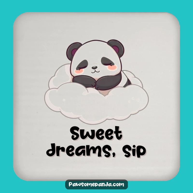 Funny Sleepy Panda Coaster: Content Cloud Drink Protection Gift