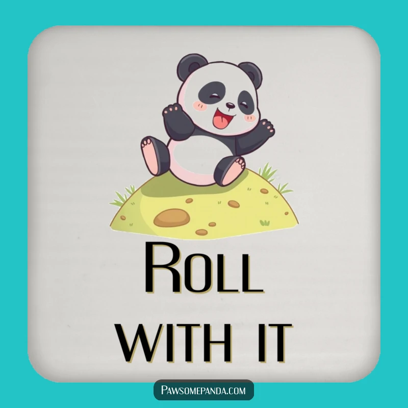 Funny Panda Rolling Hill Coaster Set - Protect Surfaces with Joyful Humor!