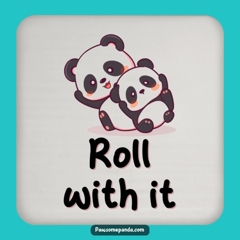 Funny Panda Tumbling Drink Coaster - Joyful Surface Protector Gift