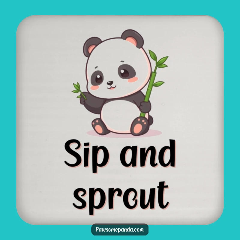 Funny Panda Bamboo Coaster: Protect Surfaces, A Charming Funny Gift!