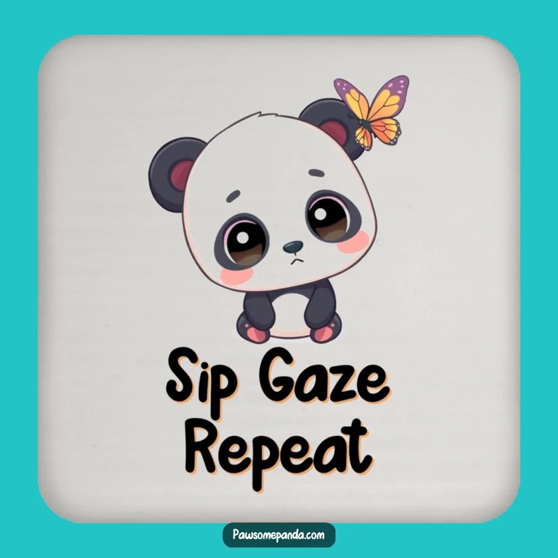Funny Panda Gaze Coaster - Butterfly Table Protector, Perfect Funny Gift!