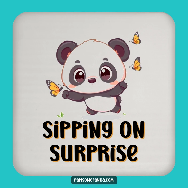 Funny Kawaii Panda Butterfly Coaster - Cute Panda Drink Accessory
