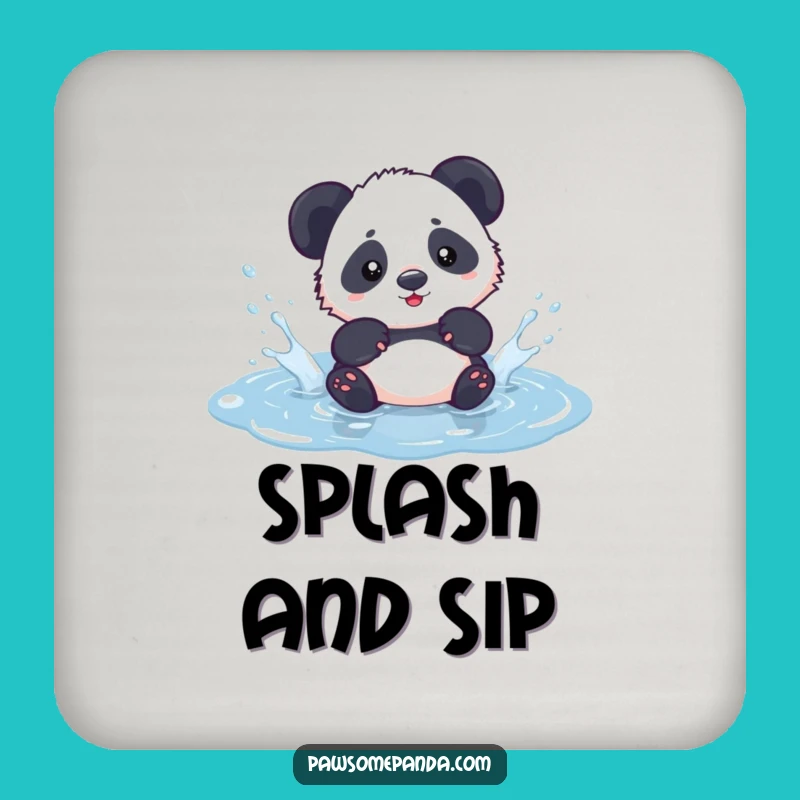Funny Kawaii Panda Puddle Coaster - Cute Panda Drink Accessory