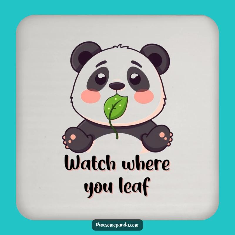Funny Panda Leaf Nose Drink Coaster - Protect Surfaces Gift