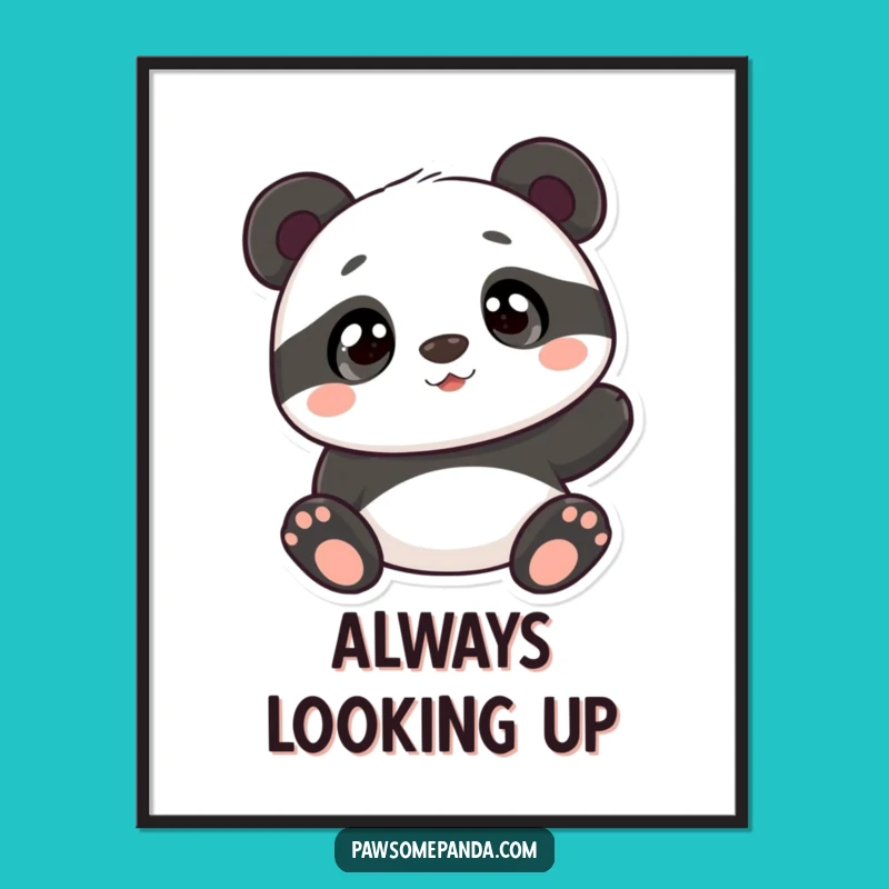 Funny Curious Panda Poster: Adorable Wall Art for Animal Lovers