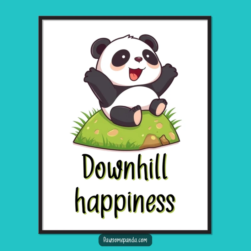 Funny Happy Panda Rolling Poster - Bring Joyful Energy to Your Walls