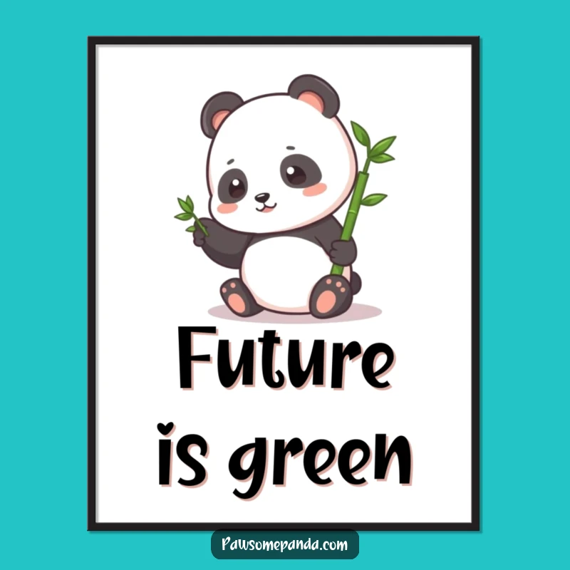 Funny Panda Bamboo Growth Poster: Charming Art, A Perfect Funny Gift!