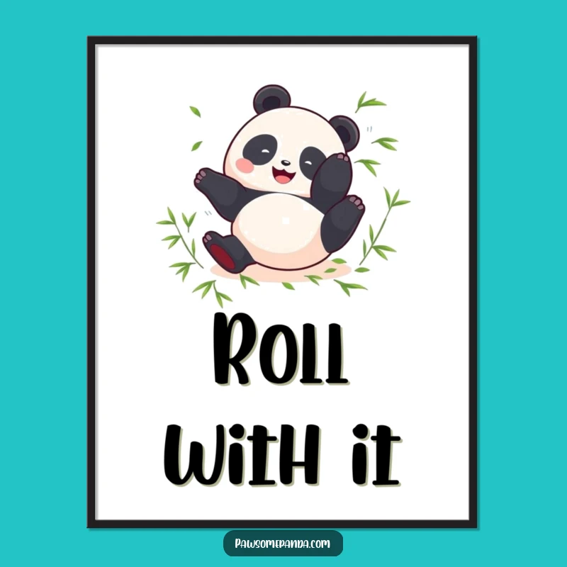 Funny Panda Somersault Poster - Joyful Art & Perfect Gift