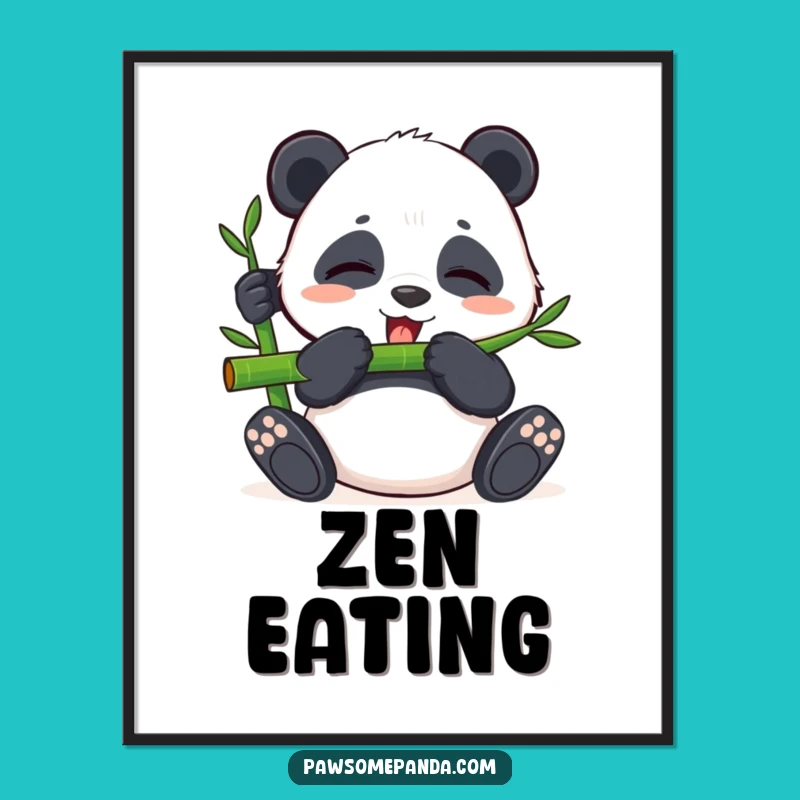 Funny Panda Bamboo Bliss Poster - Peaceful Wall Art & Gift