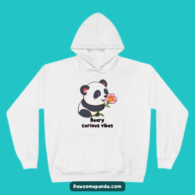 Funny Panda Flower Hoodie: Cozy Curious Panda Design, Ultimate Humorous Gift