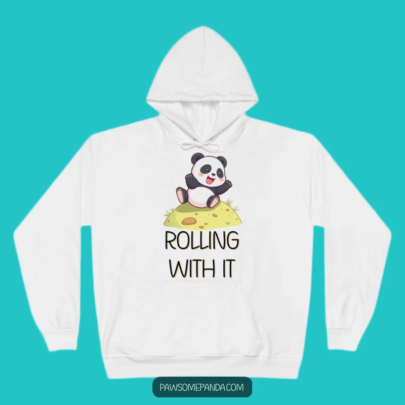 Cozy Funny Panda Rolling Hill Hoodie - Warm & Joyful Casual Wear!