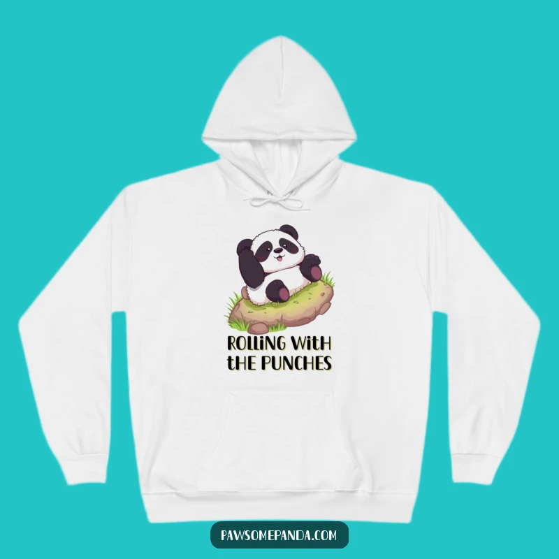 Funny Curious Panda Rolling Hill Hoodie - Cozy & Hilarious Winter Gift