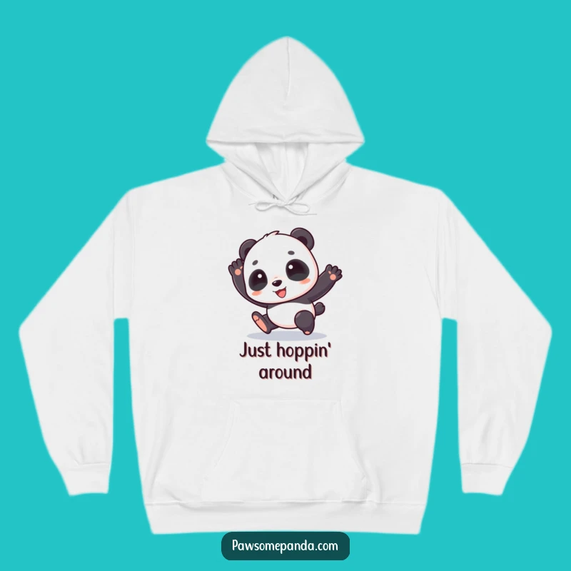Funny Panda Hop Hoodie: Cozy Comfort and Cute Cartoon Character Fun Gift!