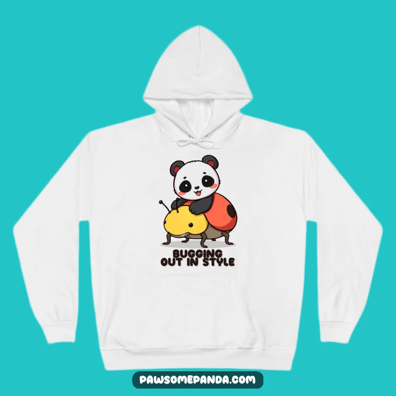 Funny Panda Ladybug Ride Hoodie - Cozy & Cute Animal Sweatshirt Gift