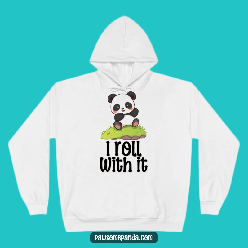 Funny Panda Rolling Hoodie: Cozy & Hilarious Grass Hill Adventure Gear