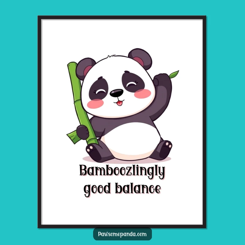 Funny Free Printable Wall Art: Balancing Panda, Hilarious Downloadable Decor for Zoos