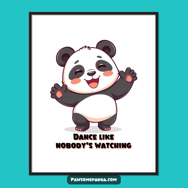 Funny Free Printable Wall Art: Playful Panda Dancing Decor