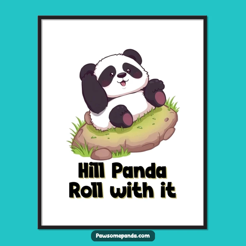Free Printable Funny Wall Art: Curious Panda Rolling - Hilarious Downloadable Art for Your Room!