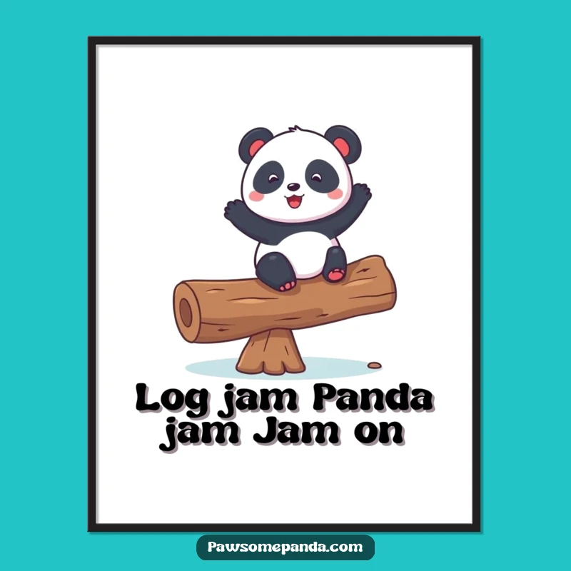 Free Printable Funny Wall Art: Playful Panda Balancing - Hilarious Downloadable Art for Your Space!