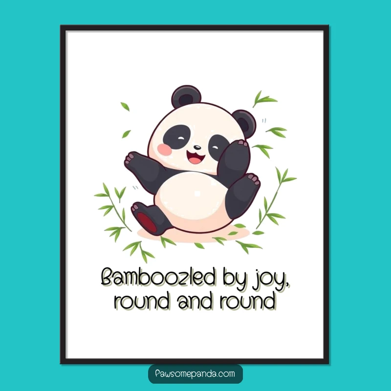 Free Printable Wall Art: Happy Panda Somersault Downloadable Art for Fun Decor