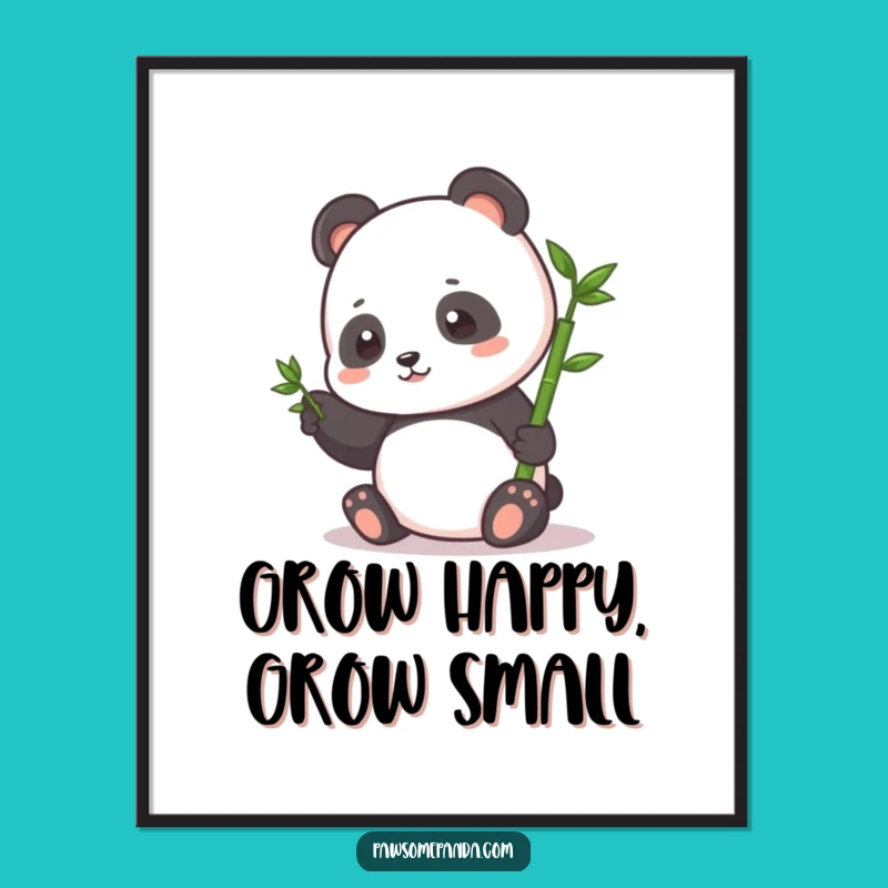 Free Printable Wall Art: Happy Panda Sprout Pat, Growth & Joy Downloadable Art