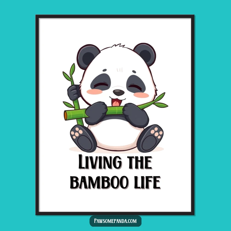 Free Printable Wall Art: Panda Bamboo Chill - Funny Downloadable Art