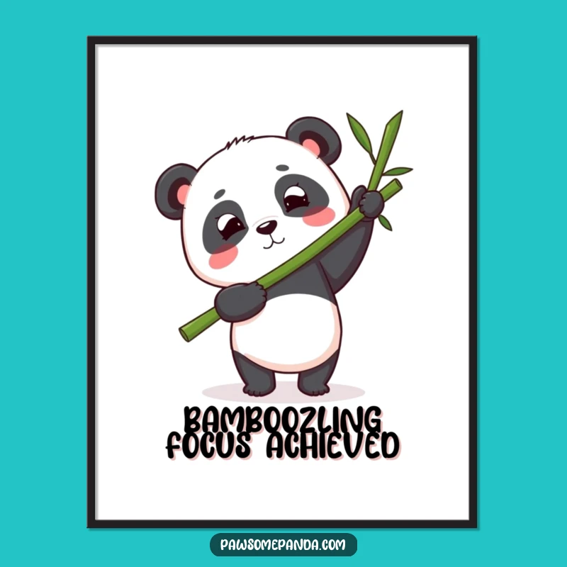 Free Printable Wall Art: Panda's Bamboo Balance - Hilarious Downloadable Decor