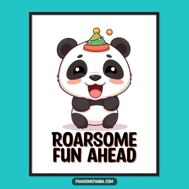 Free Printable Wall Art: Roaring Panda Party - Funny Downloadable Art