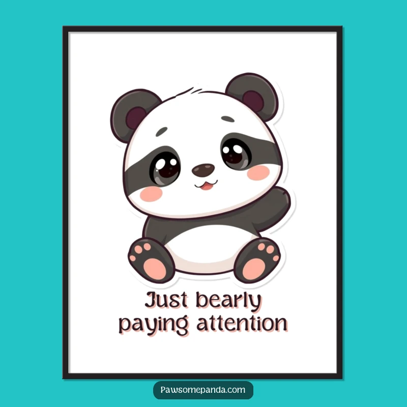 Funny Free Printable Wall Art: Curious Panda - Downloadable Decor