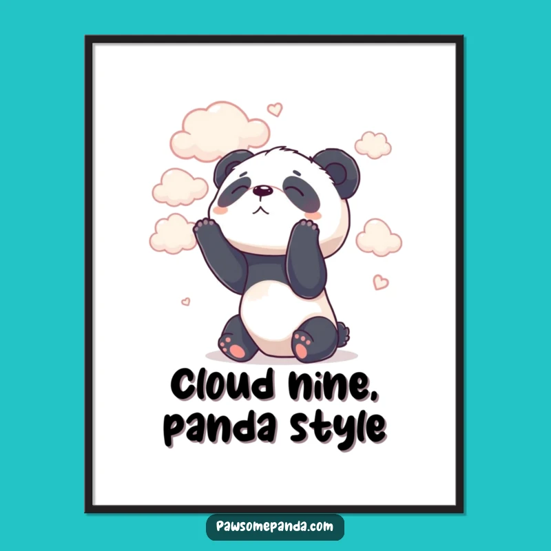 Funny Free Printable Wall Art: Dreamy Panda Clouds - Whimsical Decor