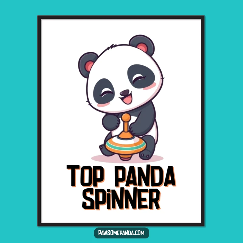 Funny Printable Wall Art: Free Panda Balancing Top, Humorous Downloadable Decor