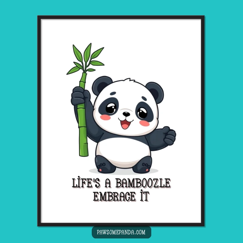 Free Printable Panda Wall Art: Hilarious Bamboo Victory Downloadable Decor