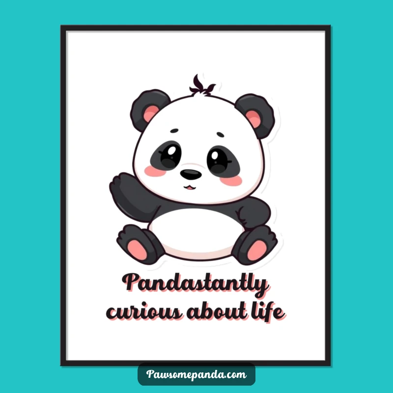 Free Printable Panda Wall Art: Curious Tilt Design for a Funny Downloadable Decor Gift