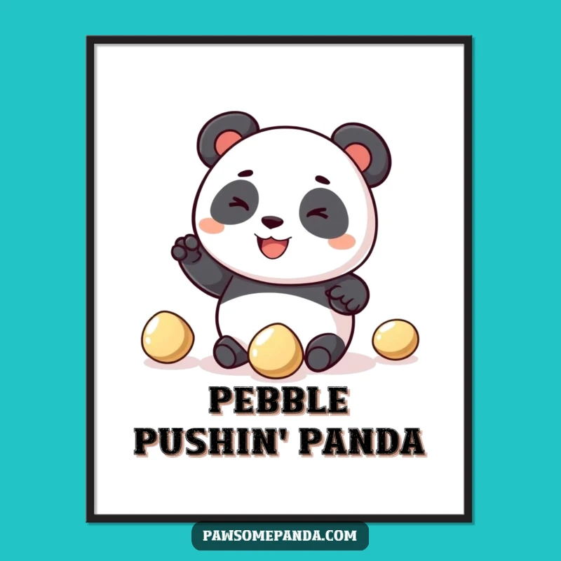 Funny Printable Wall Art: Free Panda Juggling Pebbles, Humorous Downloadable Decor