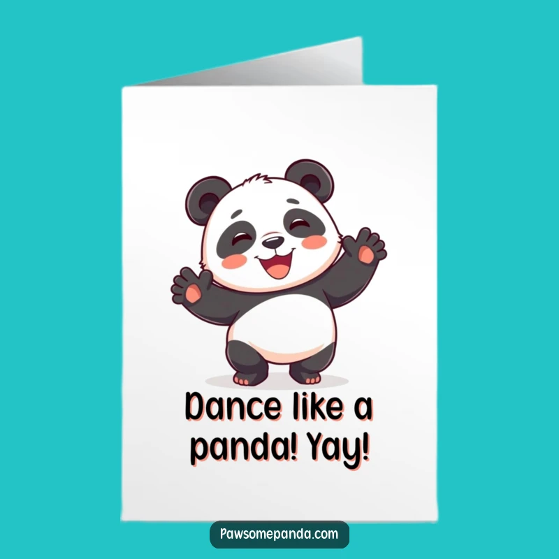 Free Printable Funny Birthday Card: Playful Panda Dancing Joy!