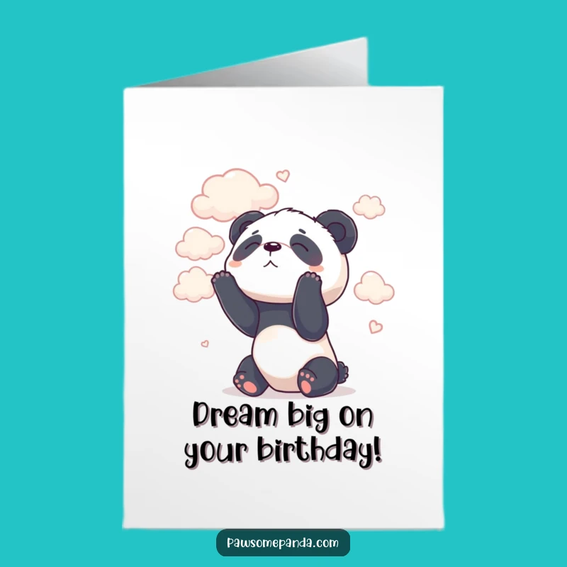 Free Printable Birthday Card: Dreamy Panda Clouds - Whimsical & Sweet Download