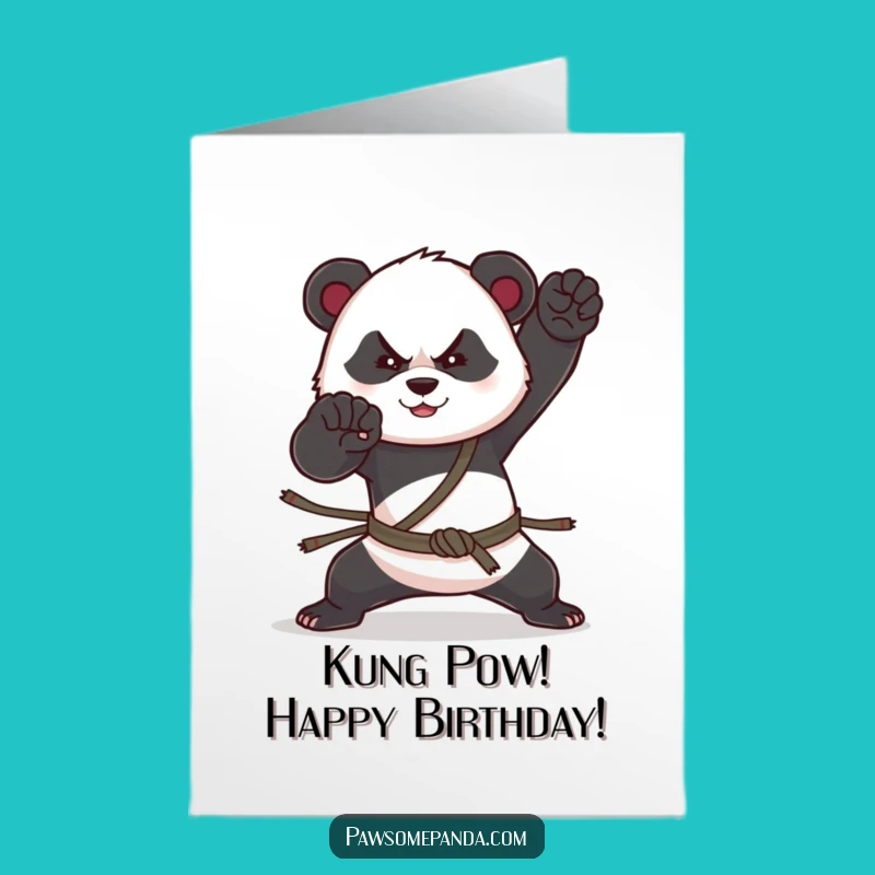 Free Printable Birthday Card: Kung Fu Panda Power, Funny Downloadable Gift for a Warrior!