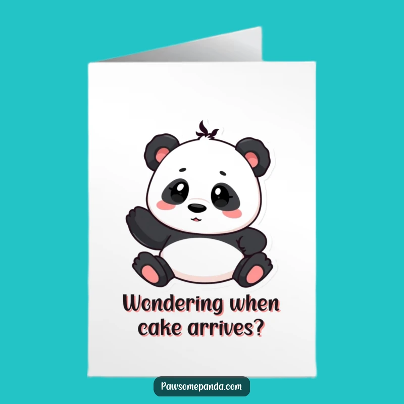 Free Printable Panda Birthday Card: Curious Tilt Design for a Funny Downloadable Gift