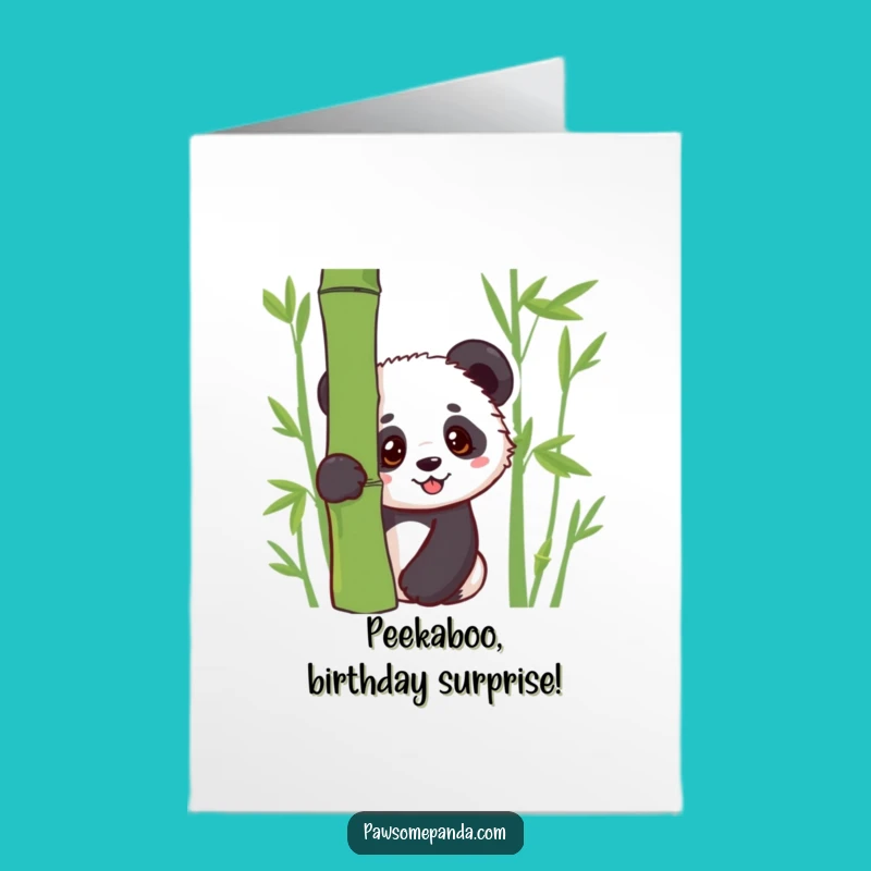 Free Printable Panda Peek-a-Boo Birthday Card - Cute Cub Downloadable Surprise