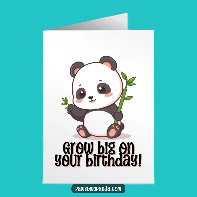Free Printable Birthday Card: Happy Panda Sprout Pat, Growing Joy Downloadable Gift