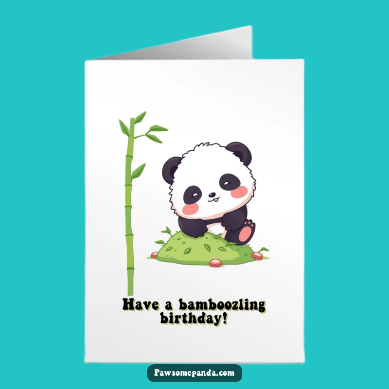 Free Printable Panda Birthday Card: Bamboo Tumble for a Cute Downloadable Gift