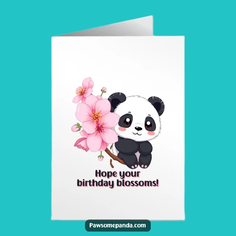 Free Printable Panda Cherry Blossom Birthday Card: Cute DIY Gift for Nature Lovers