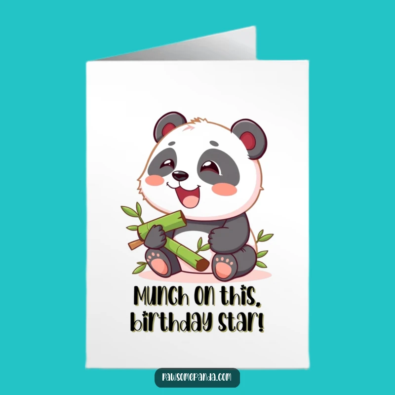 Free Printable Panda Birthday Card - Happy Muncher Downloadable for Foodies