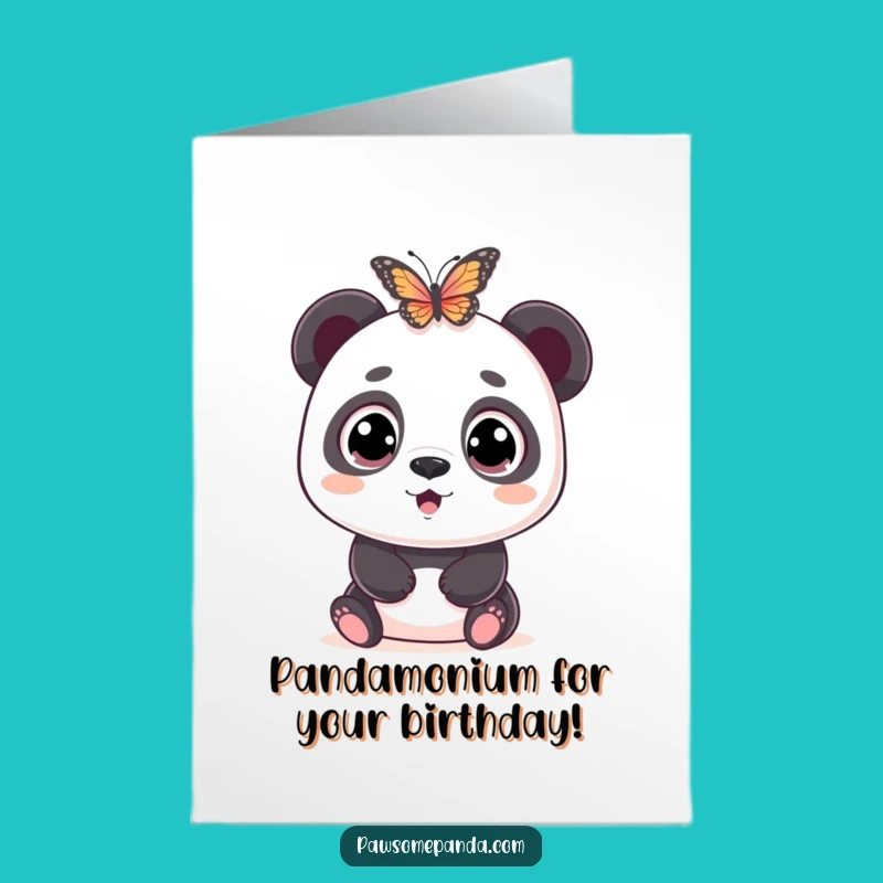 Free Printable Panda Birthday Card: Wide-Eyed Wonder Funny Downloadable Gift