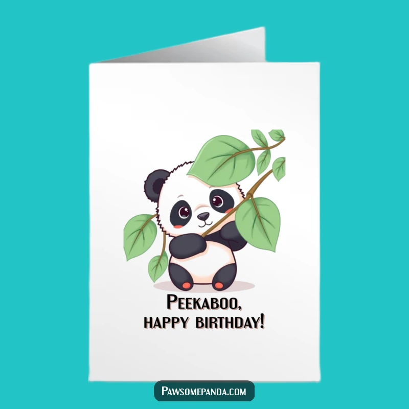 Funny Free Printable Birthday Card: Panda Peeking - Surprising Downloadable Gift