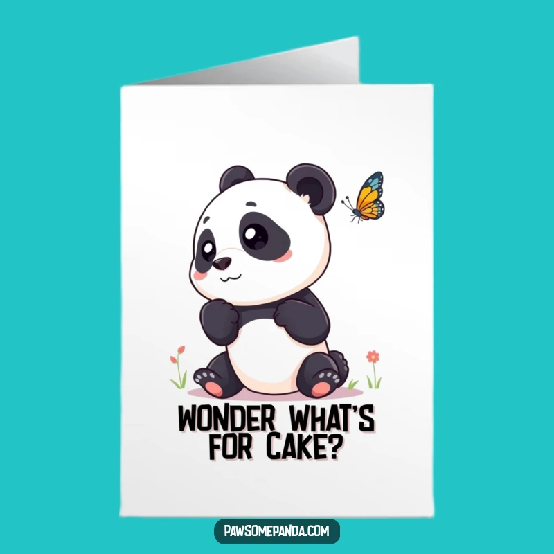 Free Printable Funny Panda Birthday Card - Curious Head Tilt Downloadable Wonder