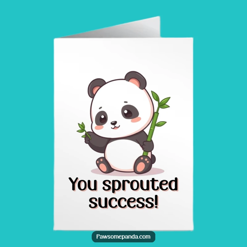 Free Printable Congrats Card: Happy Panda Sprout Pat, New Beginnings Downloadable Gift